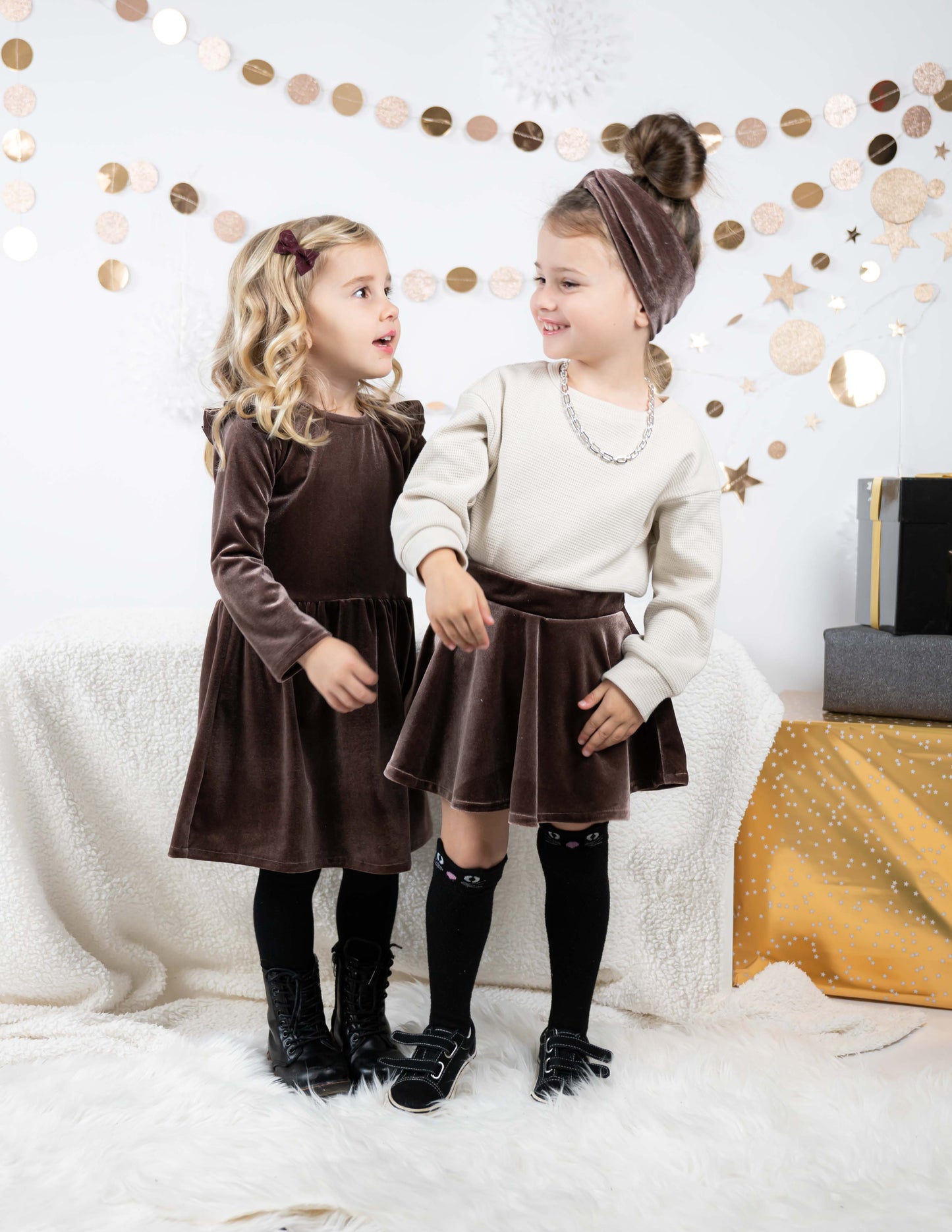 Cirkelrokje | Velvet Light Brown | Handmade