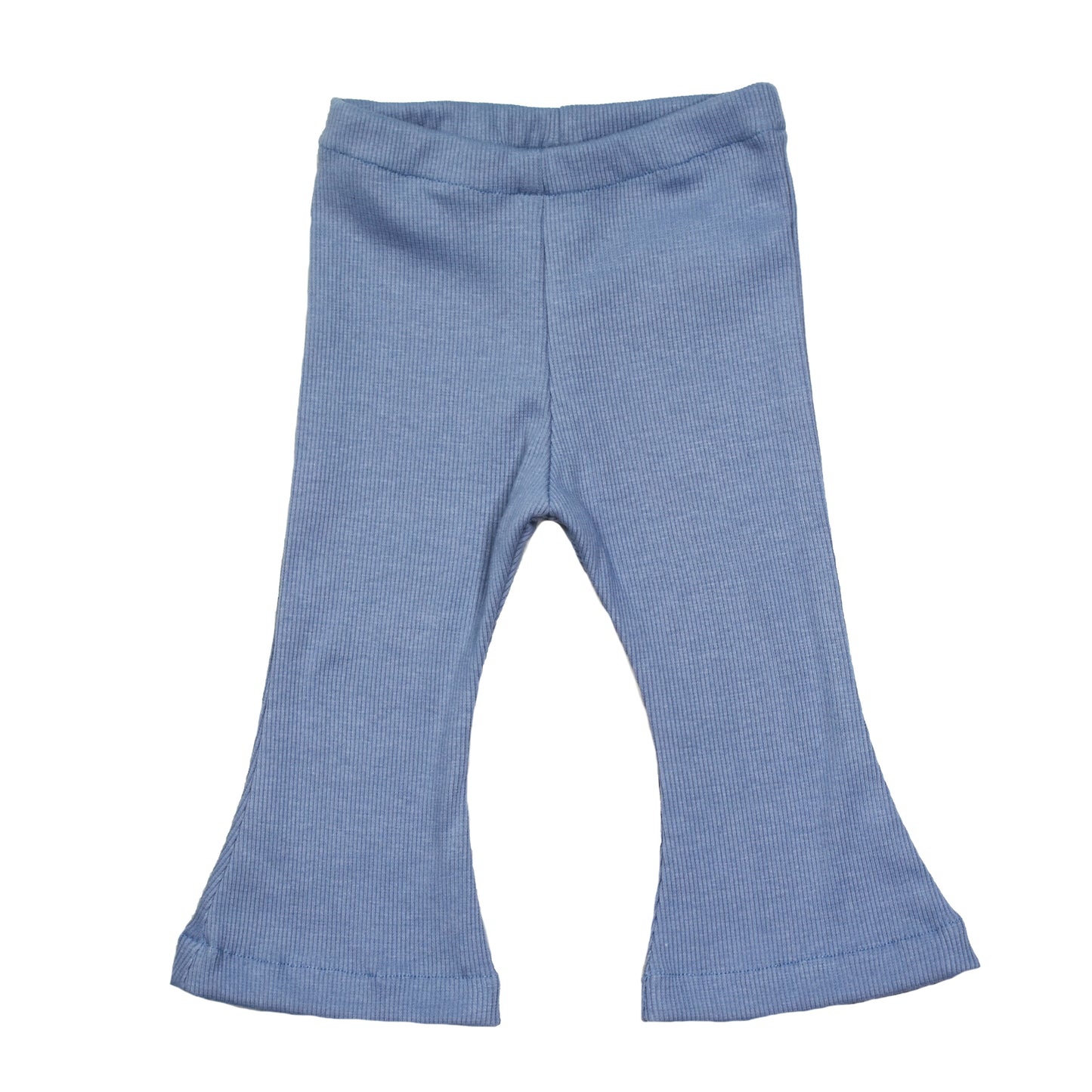 Flared Legging | Cotton Rib Zacht Blauw | Handmade