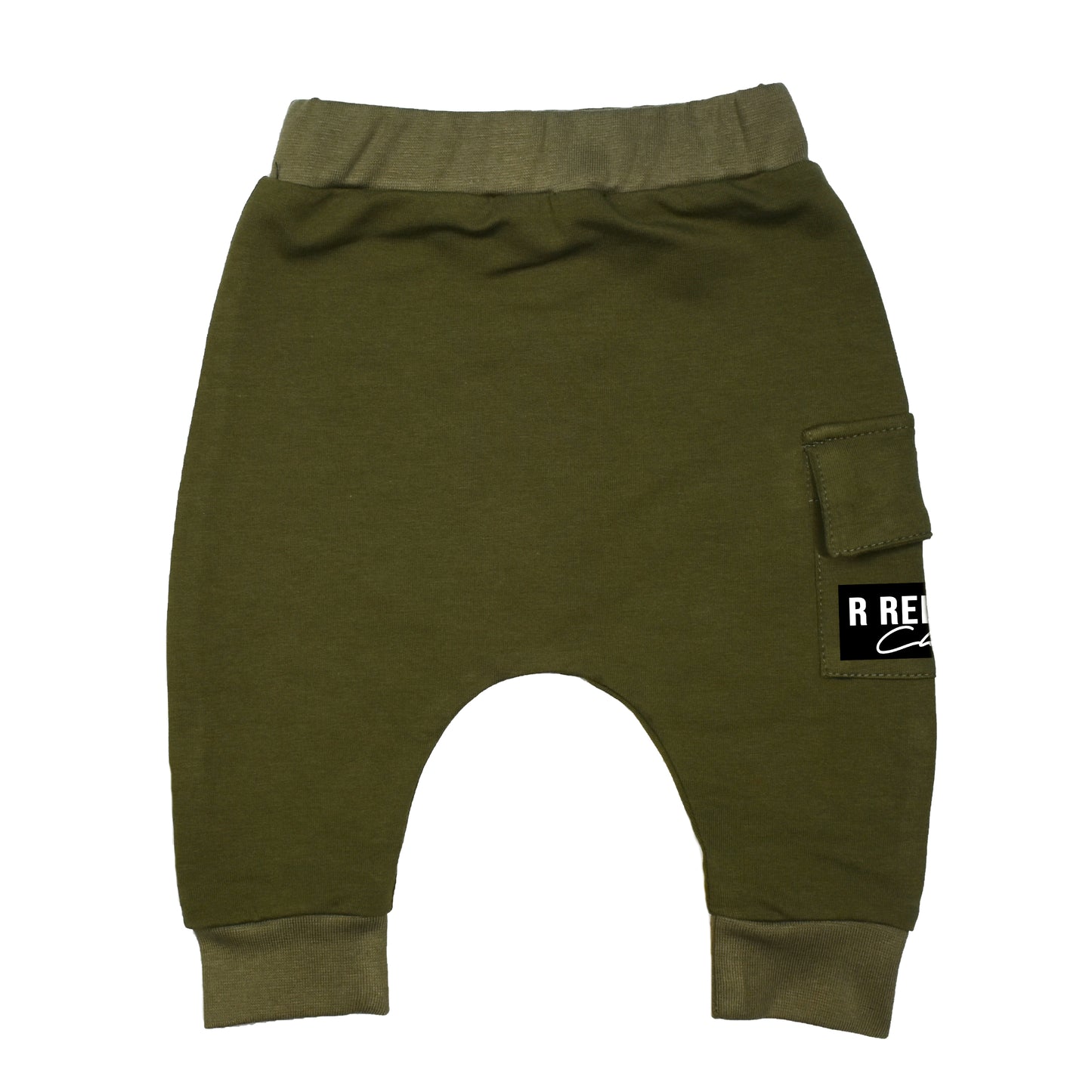 Harembroekje met cargozakje | Khaki Green | Handmade