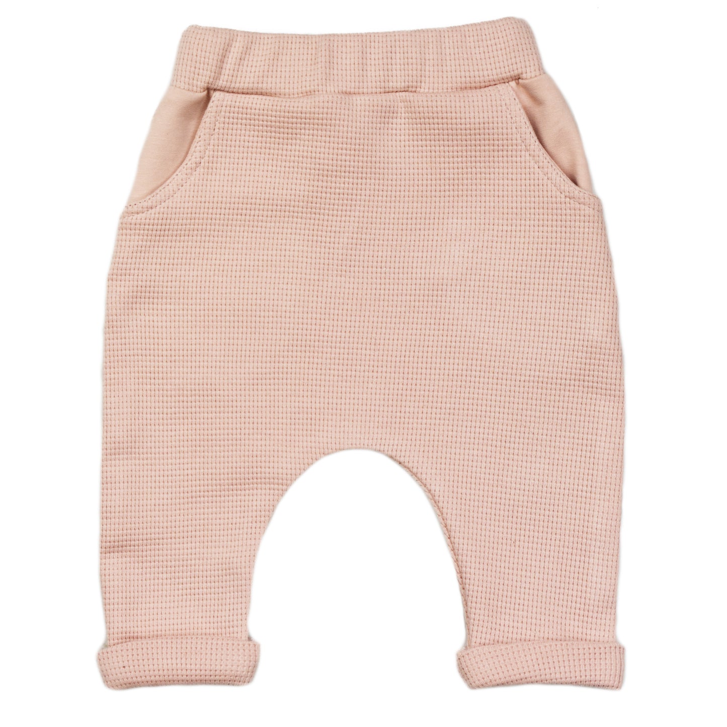 Harembroekje met zakjes | Waffle Knit Blush | Handmade