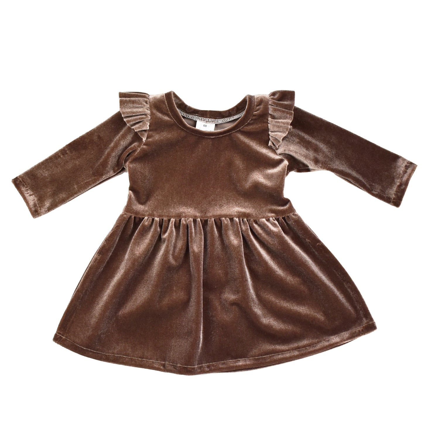 Jurkje ruffle | Velvet Light Brown | Handmade