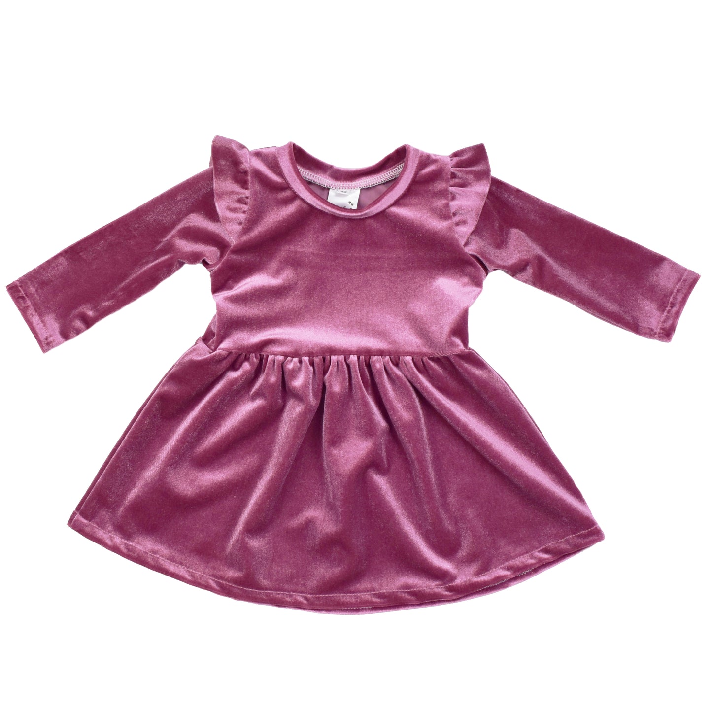Jurkje ruffle | Velvet Old Rose | Handmade