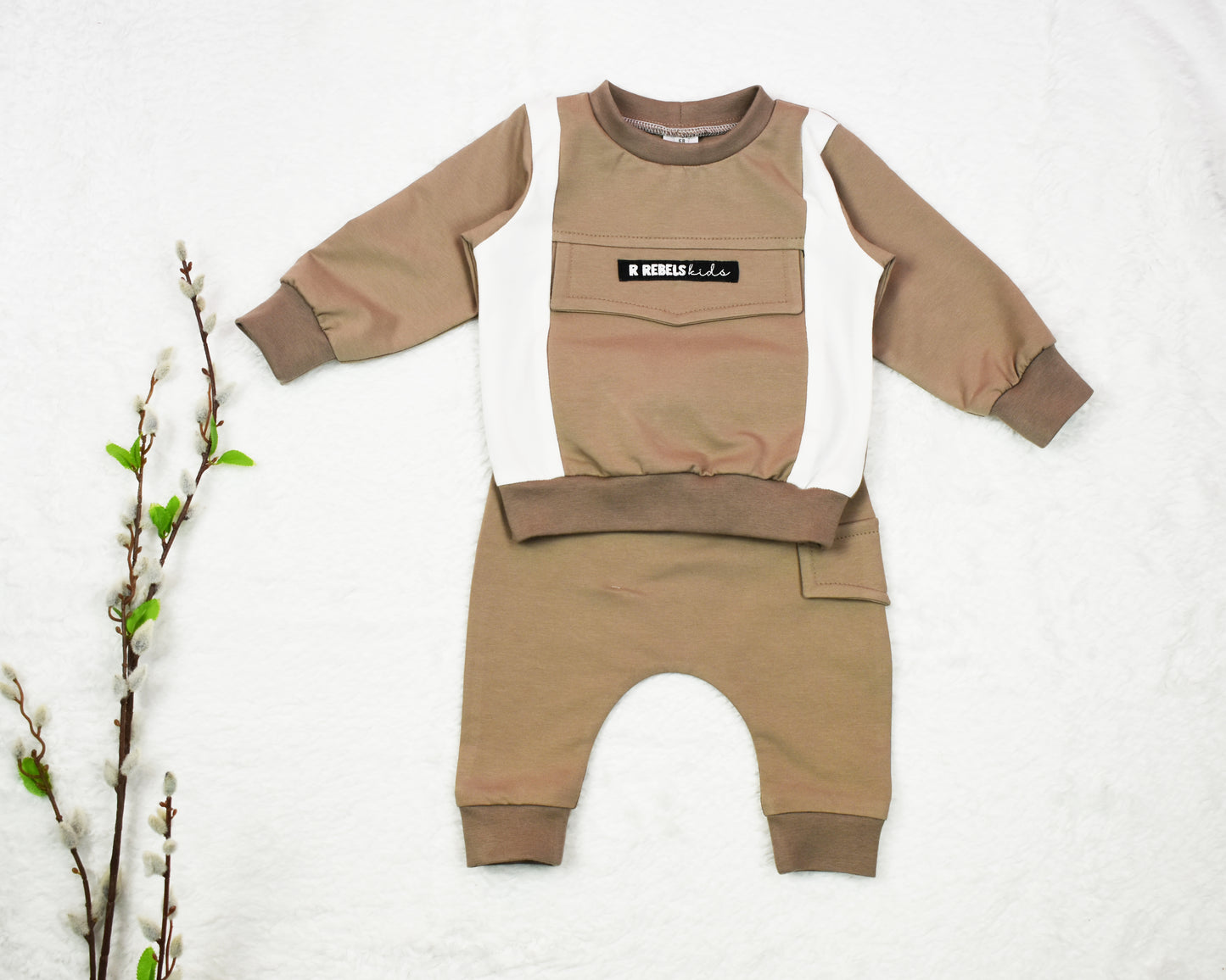 2-delige set | joggingpak Lev | Mokka & Cream
