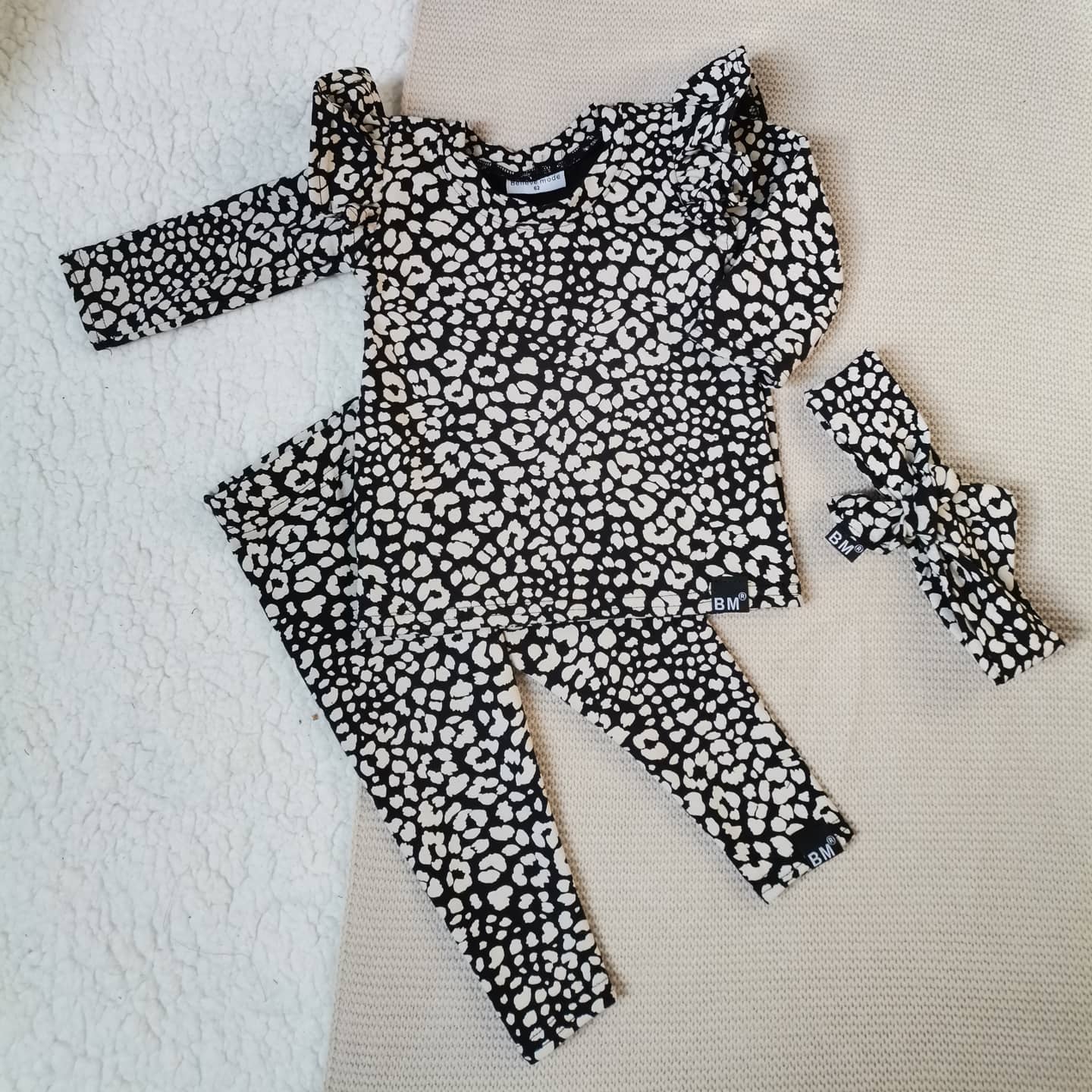 BM 2-delige set | Ruffle | Leopard Black