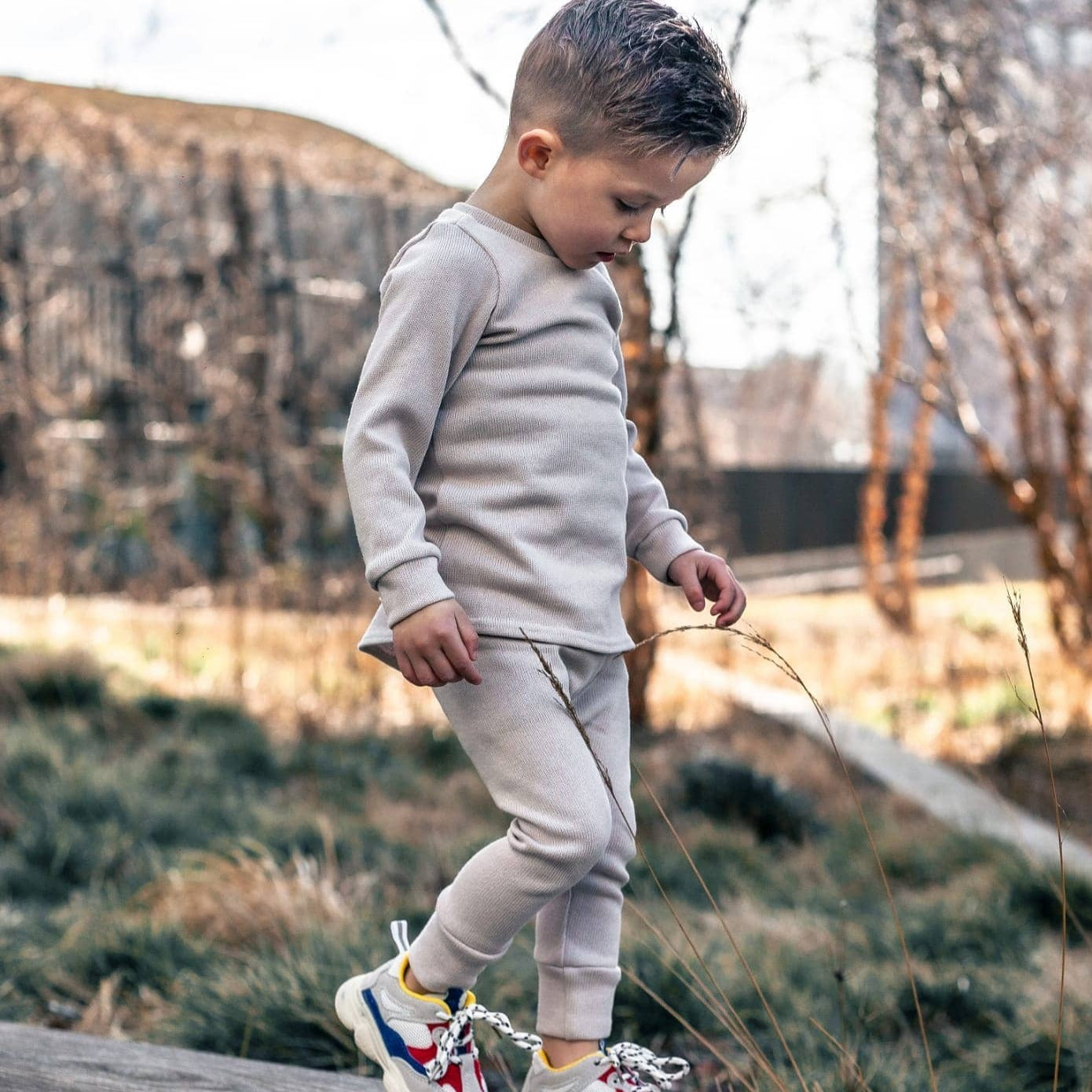 BM 2-delige set | Knit | Sand