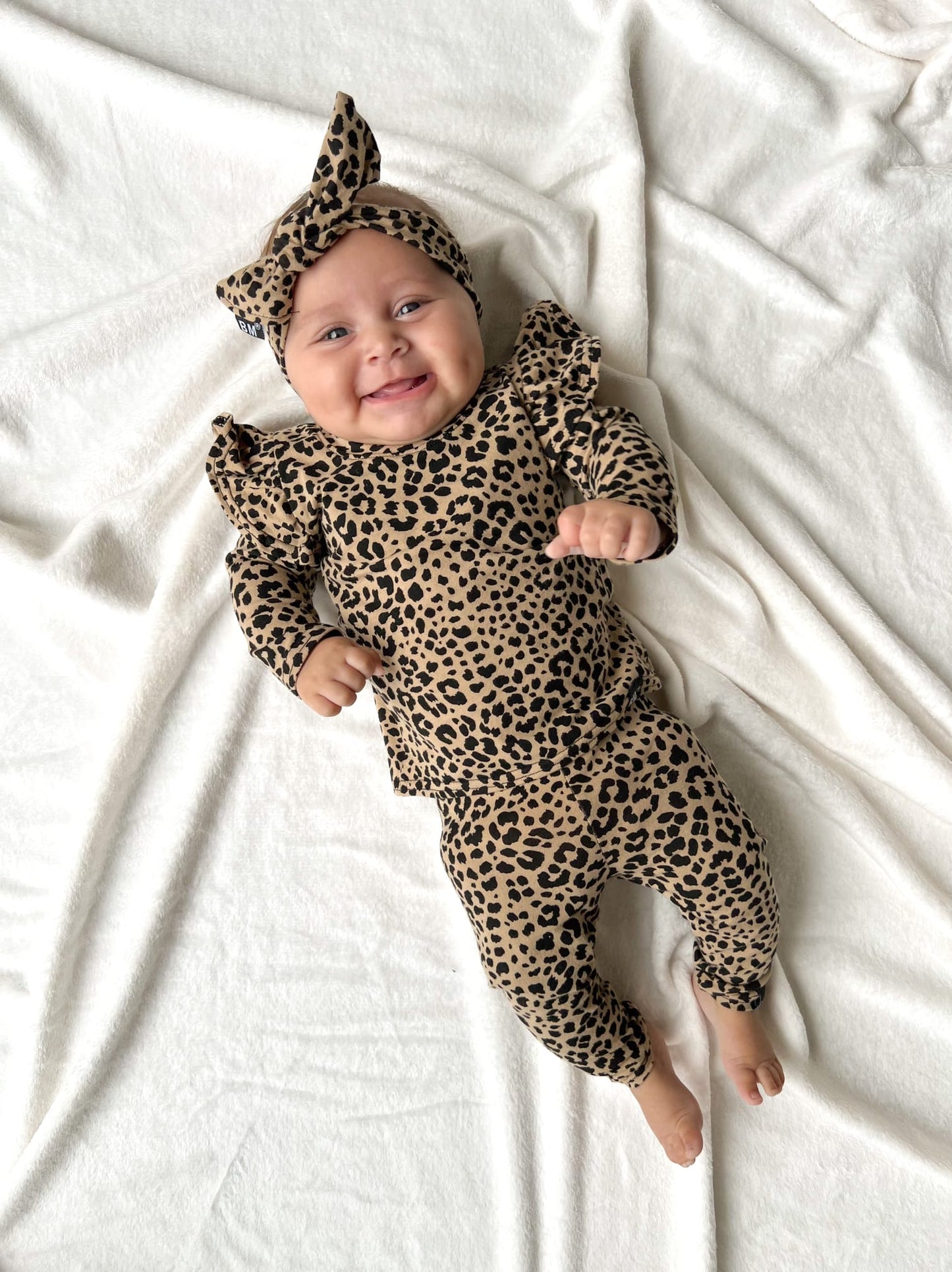 BM 2-delige set | Ruffle | Leopard Brown