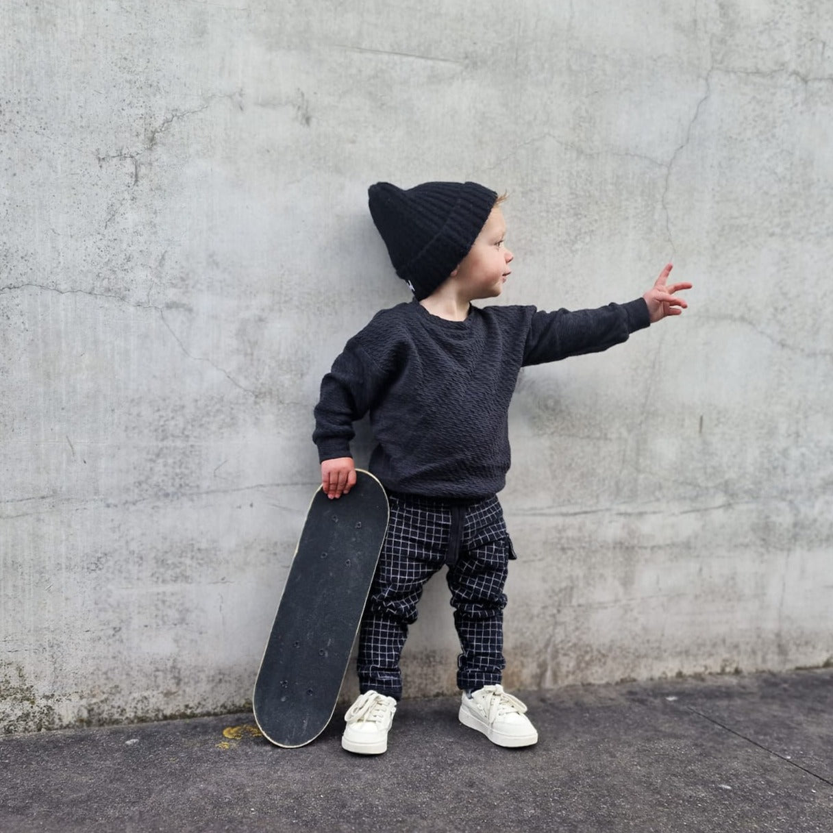 Baggy trui | Knit Antracite | Handmade