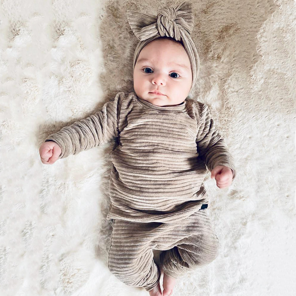 BM Haarbandje | Soft Rib Taupe | Handmade