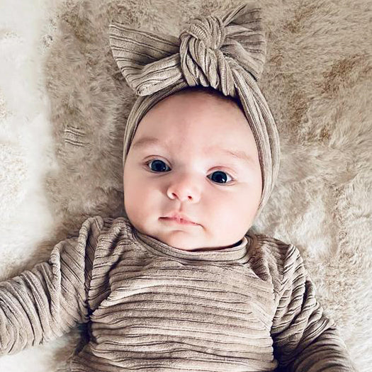 BM Haarbandje | Soft Rib Taupe | Handmade