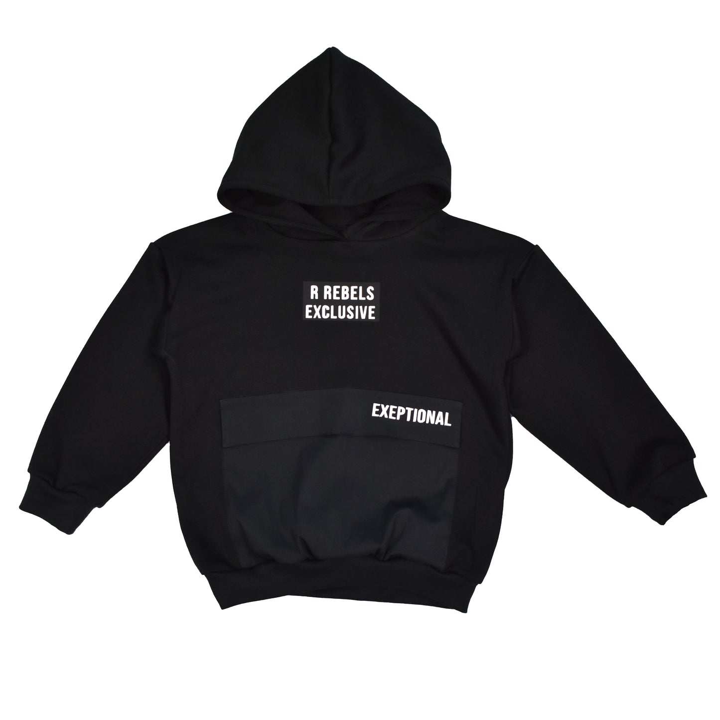 R Rebels Exclusive | Baggy Hoodie | Black | Handmade