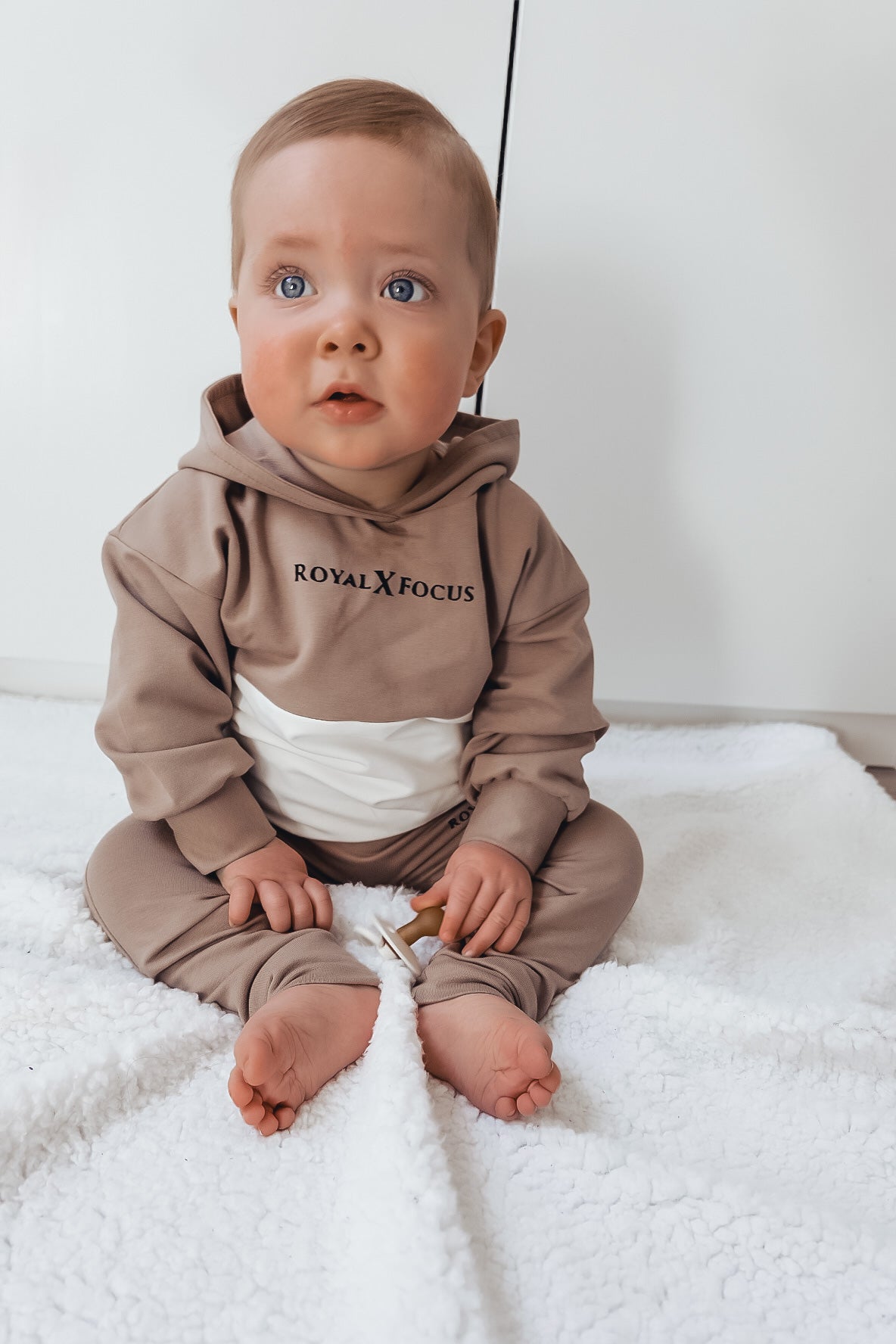 DAGDEAL! 2-delige set | Hoodie joggingpak | 2-kleurig Mokka & Cream