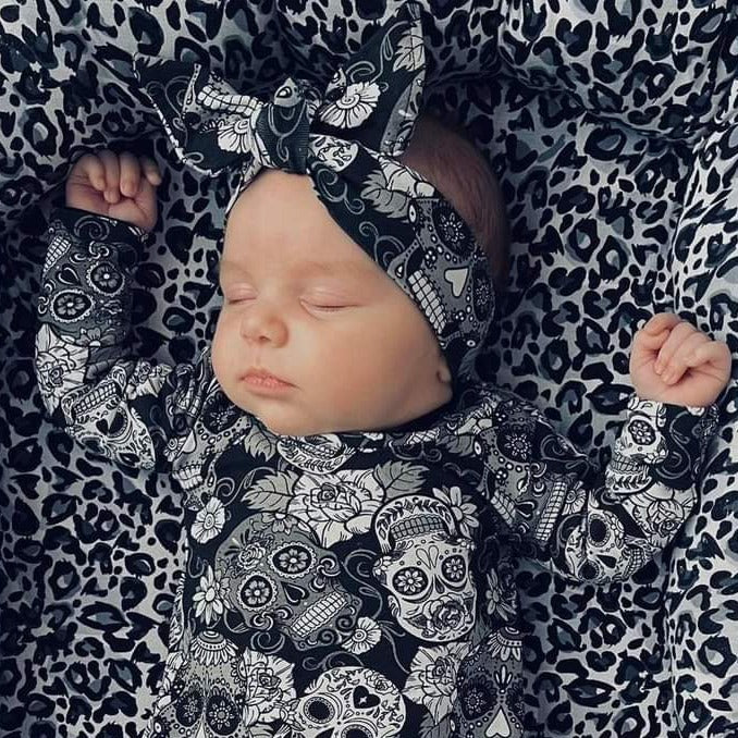 BM Haarbandje | Skulls Black | Handmade